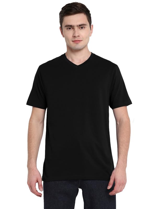 Image of Aventura Outfitters Men's V Neck 100% Cotton Regular Fit T-Shirt (Pack of 4)