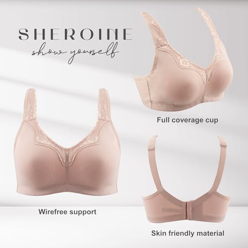 Image of sheroine Plus Size Soft Cotton Wirefree Ultrathin Unpadded Bra