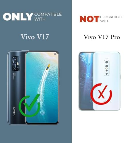 Image of Jkobi Back Case Cover for Vivo V17 (Shockproof with Polycarbonate Clear Panel | Professional Black)
