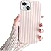 SmoBea Kompatibel mit iPhone 14 Hülle, Süßes Striped Handyhülle, Weiches TPU, Schlanke, Stoßfeste Telefonabdeckung für Frauen und Mädchen, Schön und Stilvoll, Rosa und gelb
