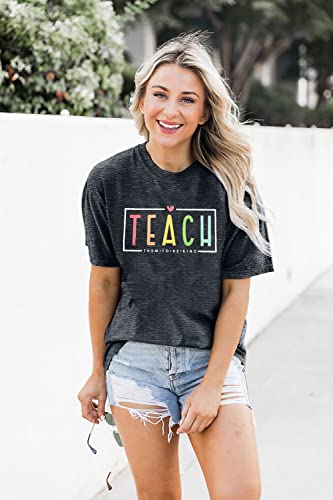 Teacher Shirt Women Teach Them to Be Kind T Shirt Teach Kindness Shirt Last Day of School Short Sleeve Tee Tops2