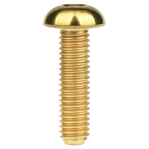Image of Titanium Bolt M4x6 8 10 12 15 20mm Hex Head Screws for Bicycle Pack of 4 (Gold, M4x15mm)