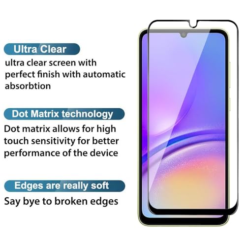 Image of SENBUN Tempered Glass Screen Protector Compatible for Samsung Galaxy M15, A15, F15 5G with Edge to Edge Coverage and Easy Installation Kit, Pack of 1, Black