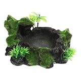 COHEALI 爬虫類用フードボウル 樹脂製耐久性給餌皿 滑り止め設計 餌と水用 ペット飼育アクセサリー