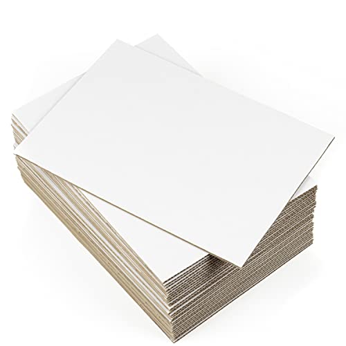 20 lastre in cartone ondulato bianco DIN A4 (210 x 297 mm), fogli di cartone ondulato rigido 4 mm, per artigianato, rinforzo di buste, scatole, modellini