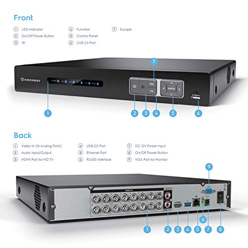 Image of Amcrest 4K UltraHD 16 Channel AI DVR Security Camera System Recorder, 8MP Security DVR for Analog Security Cameras & Amcrest IP Cameras, AI Smart DVR, Pre-Installed 4TB Hard Drive (AMDV5116-4TB)
