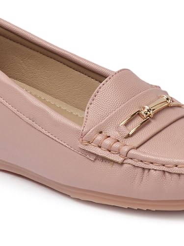 Image of Carlton London Women Comfortable and Stylish Flat Square Toe Slip On Fashion Loafer Shoes for Daily,Office, Casual and Formal Use