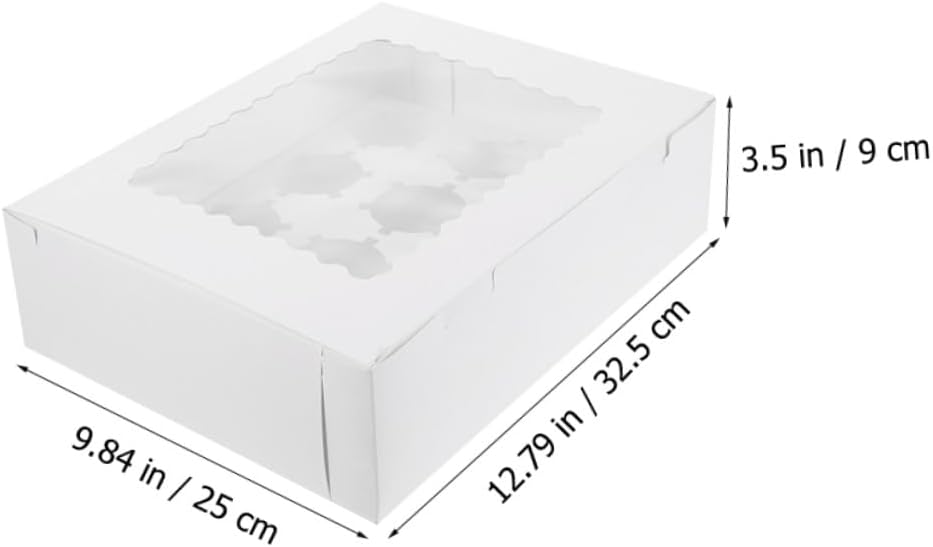 VALICLUD 10pcs Window Design Muffin Cake Packaging Boxes White Cardboard Paper Bakery Pastry Boxes Cupcake Carrier for Food Storage and Transport