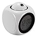 CCEKD Sveglia Attenzione Proiezione Digital Weather LCD Snooze Sveglia Proiettore Display a Colori Retroilluminazione a LED Campana Timer, Bianco