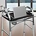 HOOMTREE Walker Tray for Folding Walker, Trays for Walkers Detachable with Cup Holder,Walker Trays for Rolling Folding Walker,Walker Accessories for Elderly (Black Without Pockets with Baffles)