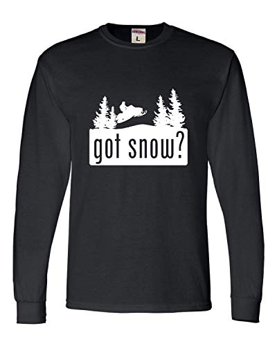 Go All Out X-Large Black Adult Got Snow Funny Snowmobile Lover Long Sleeve T-Shirt