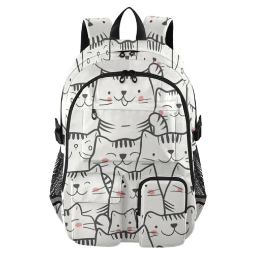Mochila para laptop de 17.5 pulgadas con diseño de gatos para estudiantes
