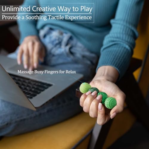 Silicone Magnetic Balls Fidget Toys for Adults & Teens,4PCS Stress Relief Sensory Toys for Autism ADHD Anxiety,Fun Textures Gadgets,Office Desk Toy,Stocking Stuffers for Women Men Teen Gift - Image 6