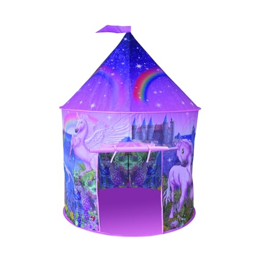 Happy Sun tenda Magic Unicorn. Tenda per bambini, tenda gioco per bambine. Misure 105x105x125cm. Tenda pieghevole. Minimo ingombro in cameretta. Ideale come regalo bimba. Viola