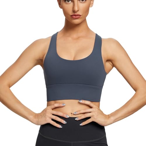 DuomaiJJ Sujetador Deportivo Sports Bra Sports Shock -prug A Gran Tamaño Cross Cross Running Fitness Chaleco De Fitness Estilo Delgado Recolectado-Azul Profundo-código S