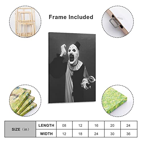 Horror Movie Posters Terrifier Poster (4) 90S Posters Halloween Decor Canvas Wall Art Prints For Wall Decor Room Decor Bedroom Decor Gifts 24X36Inch(60X90Cm) Frame-Style #TOP1