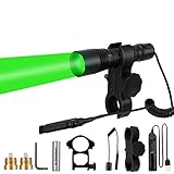LUMENSHOOTER S2plus Premium Scope Mounted Hunting Light Kit, Interchangeable Green Red White LED Modules, High Power Zoomable Flashlight Torch for Coyote, Predator, Varmint, Coon& Hog
