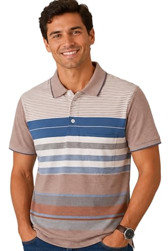 Image of SANE ORIGINALS Polo T-Shirt for Men with Pocket || Striped Polo for Men