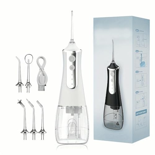ZBDZSW Irrigador bucal portátil Hilo, Recargable y Resistente, Cuidado Protector, Agua Limpia, Hilo Dental de Cuarzo.