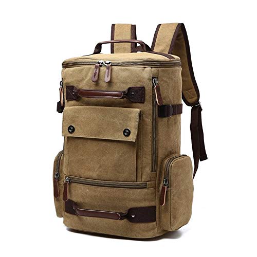 Image of Fur Jaden Black Canvas Backpack (Beige)