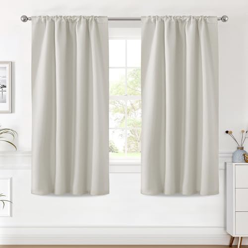 Image of H.VERSAILTEX Blackout Curtains Thermal Insulated Window Treatment Panels Room Darkening Blackout Drapes for Living Room Back Tab /Rod Pocket Bedroom Draperies (2 Panels, Ivory /Cream, 42 x 63 Inch)
