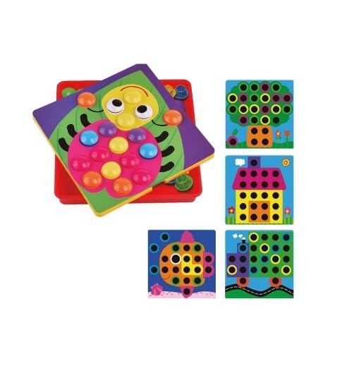 THE BRAIN GYM FACTORY Button Art Toy for Toddlers - Color Matching Early Learning Educational Mosaic Pegboard (B0DDSYLN3T) Amazon Price History, Amazon Price Tracker