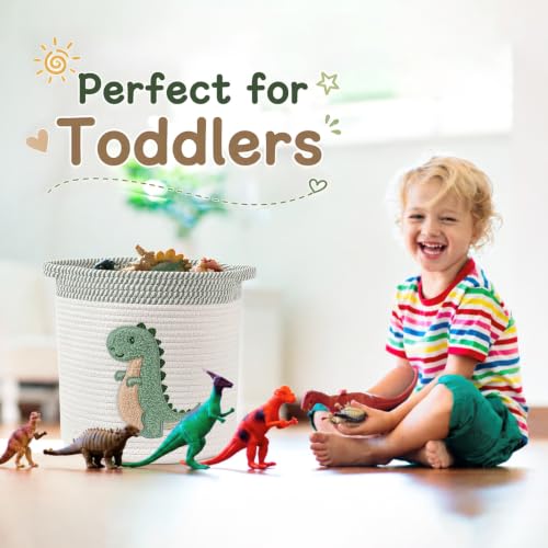 Image of Baby Hamper Large Toy Storage Basket for Toddlers Boys, Dinosaur Room Decor