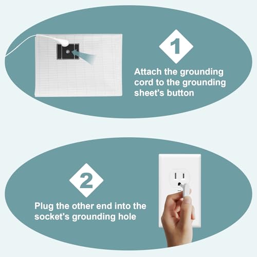 Image of 76 x 80 Inch Grounding Sheet with Nature Cotton 5% Silver Fiber Conductive Grounding Sheets for Healthy Sleep (King), White