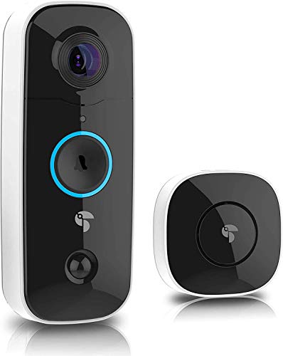 TOUCAN Wireless Smart Video Doorbell, 180 Degree Full HD WiFi Security Camera with Motion Detection, Indoor Chime, Night Vision, Wi-Fi 2.4Ghz