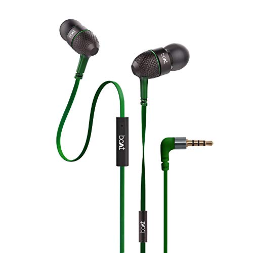Image of Boat Bassheads 225 Wired in Ear Earphone with Mic (Forest Green Indi)