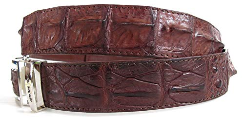 Julie Genuine Real Backbone Crocodile Skin Leather Men's Brown Belt 48"2