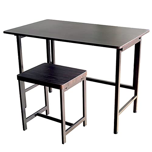 North Orange 在宅ワーク デスクセット 2点 (ウォールナット) FLAP&GRAIN おりたたみ テーブル 幅100cm 鉄脚 スツール