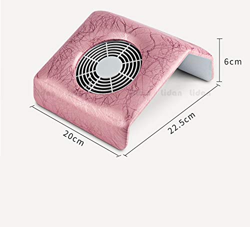 HGY Nagel Staubabsaugung Nail Art Maniküre Salon Werkzeuge mit Staubsack (rosa Streifen-EU-Stecker 220V) – Bild 4