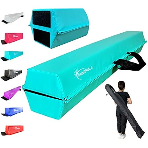 MARFULA 6 FT / 8 FT / 9 FT / 10 FT Balance Beam Folding Floor Gymnastics Equipment for Kids, Non Slip Base, Gymnastics Beam for Training Home Gym Use Cover