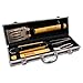 Grill BBQ Holz Set mit Namen - pers&ouml;nliche Gravur - 3 teilig - mit Aufbewahrungskoffer