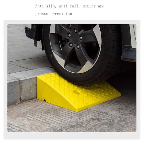 Alfombrilla rampa triangular entrelazada de PVC amarillo, antideslizante y duradera, adecuada para diversos escalones y umbrales miniatura 3