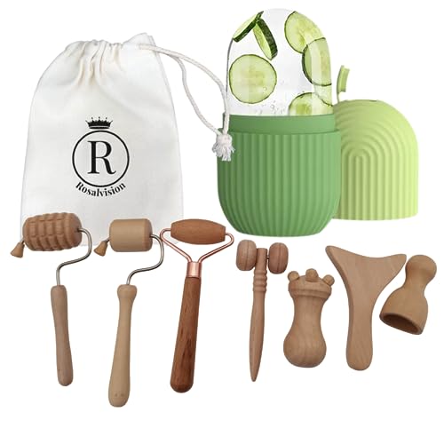Masseurs du visage 7 en 1 pour lisser le teint et sculpter les contours avec Gua Sha