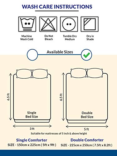 Image of Swayam Double Size AC Comforter | 254 cm X 228 cm | Grey, 150 GSM | Comes with Health Layer : Prevents oozing Out of Fibre