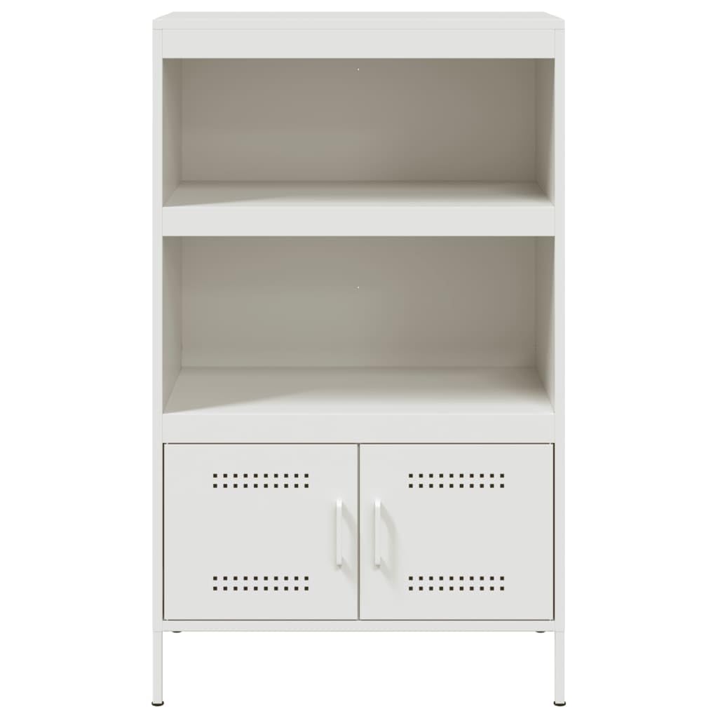 Armadio alto bianco, 68 x 39 x 113 cm, in acciaio, con ante