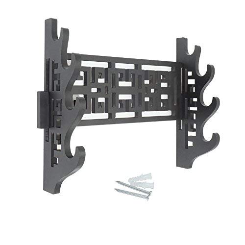 LZYC Sword Holder Wall Mount Samurai Sword Display Stand Sword Rack Hanger for Katana Wakizashi and Standard Swords Bushido 4layer