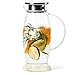 Produktbild EZOWare 1,5 Liter Glaskaraffe Glaskrug mit Edelstahl Deckel, Glas Wasserkaraffe Wasserkanne Wasserkrug Pitcher für Wasser, Getränke, Kaffee, Milch, Saft, Eistee