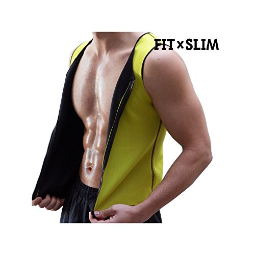 FitxSlim X-Tra Sauna Chaleco Deportivo, Hombre, Amarillo, XL