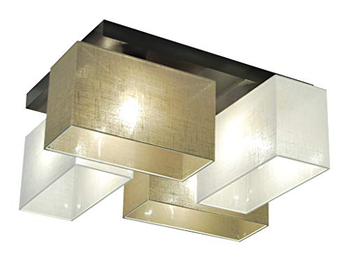 Preisvergleich Produktbild Deckenlampe - HausLeuchten JLS41WE6D - 4 Varianten, Deckenleuchte, Leuchte, Lampe, 4-flammig, Massivholz (WEIß / GRAU)