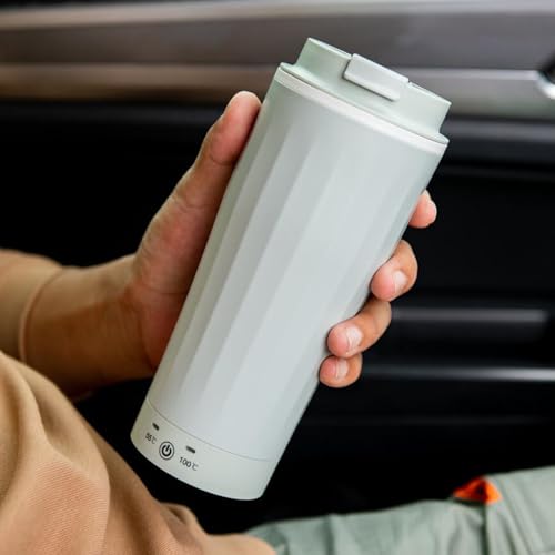 Tetera eléctrica portátil para auto 500ml acero inoxidable miniatura 4