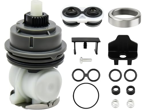 Image of RP46463 Cartridge Compatible with Delta Monitor 17 Series (2006-Present) Dual Function Bath Tub and Shower Faucet Plumbing Parts Shower Faucet Cartridge with Seat and Spring Adapter,RP22734 Bonnet Nut