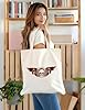 XIARON Unbleached Canvas Tote Bag Music Sound Skull Wings Musical 340g/m² thick fabric Uses as a tool bag M Coffee #1