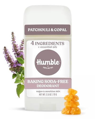 Image of Humble Aluminum-Free Deodorant, Patchouli & Copal - 1 Pack | Baking Soda-Free, Clean, Fresh, Natural, Essential Oils, Sensitive Skin, Long-Lasting Odor Control, Cruelty-Free, Men & Women