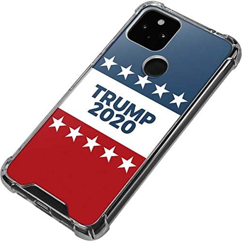 Skinit Clear Phone Case Compatible with Google Pixel 5 - Trump 2020 Red White and Blue Design
