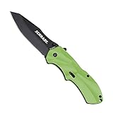 Schrade SCHA7GR 7.6in Stainless Steel Assisted Opening Folding Knife with 3.3in Clip Point Blade and Aluminum Handle for Outdoor Survival, Tactical and EDC