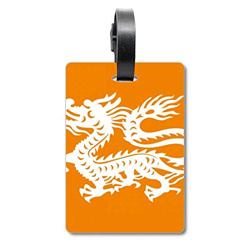 Étiquette de valise Zodiaque Chinois Dragon pour bagage et sac de voyage noir